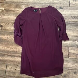 BCX Plum Bell Sleeve Dress